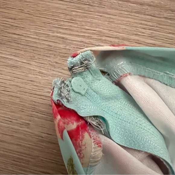 Show Me Your Mumu Skater Mini Skirt Devon Floral Print Blue Pink Lined Size S - Picture 6 of 10